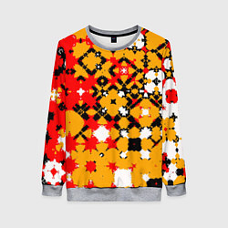 Женский свитшот Красно-желтая геометрическая абстракция