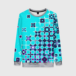 Женский свитшот Геометрическая метаморфоза на бирюзе