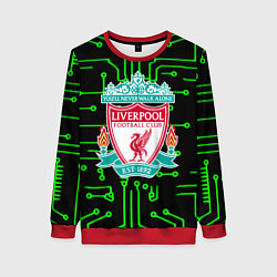 Свитшот женский Liverpool плата текстура, цвет: 3D-красный