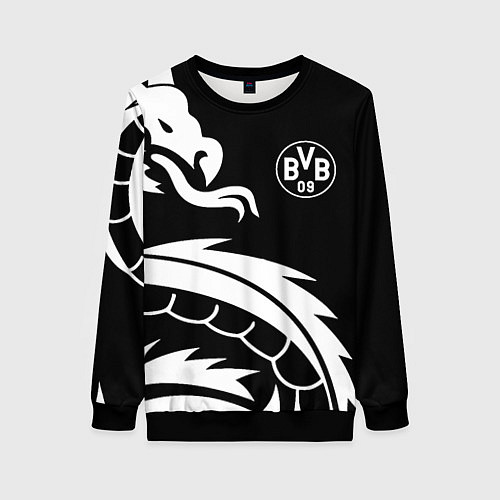 Женский свитшот Borussia дракон белый / 3D-Черный – фото 1