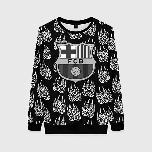 Женский свитшот Barcelona лапы лес / 3D-Черный – фото 1