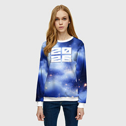 Свитшот женский 2026 сине-голубая дымка, цвет: 3D-белый — фото 2