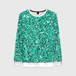 Свитшот женский Нефритовый зелёный текстура крошки крапинки, цвет: 3D-белый