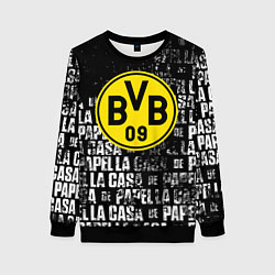 Свитшот женский Borussia мафия текстура надписи, цвет: 3D-черный
