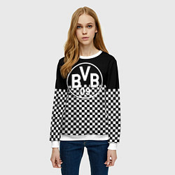 Свитшот женский Borussia шахматная клетка, цвет: 3D-белый — фото 2