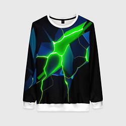 Свитшот женский Neon green glow, цвет: 3D-белый