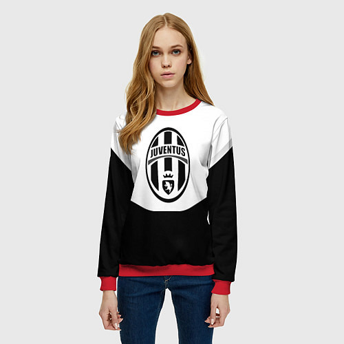 Женский свитшот Juventus полосы / 3D-Красный – фото 3