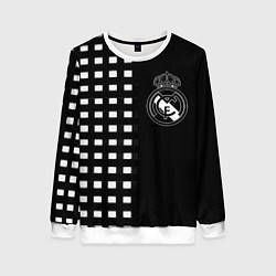 Свитшот женский Real Madrid клетка, цвет: 3D-белый