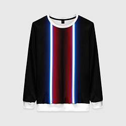 Свитшот женский Color white blue red neon, цвет: 3D-белый