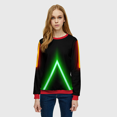 Женский свитшот Color neon green / 3D-Красный – фото 3