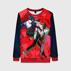 Свитшот женский Битва с Резе Человек бензопила, цвет: 3D-красный