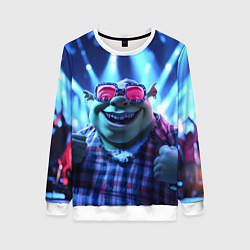 Свитшот женский Шрек на дискотеке, цвет: 3D-белый