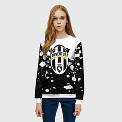 Свитшот женский Juventus белые краски текстура, цвет: 3D-белый — фото 2
