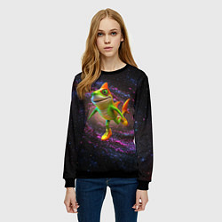 Свитшот женский Тралалеро тралала в космосе, цвет: 3D-черный — фото 2