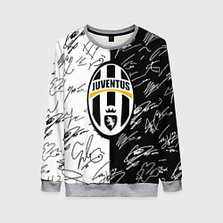 Свитшот женский Ювентус автографы полосы, цвет: 3D-меланж