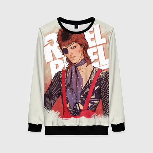 Женский свитшот David Bowie Rebel Rebel / 3D-Черный – фото 1