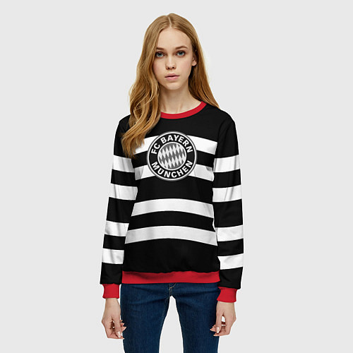 Женский свитшот Bayern Mnchen волны / 3D-Красный – фото 3