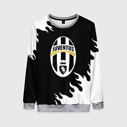 Женский свитшот Juventus белый огонь текстура