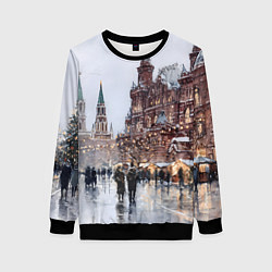 Свитшот женский Московский новогодний день, цвет: 3D-черный