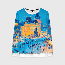 Свитшот женский Московские новогодние каникулы, цвет: 3D-белый