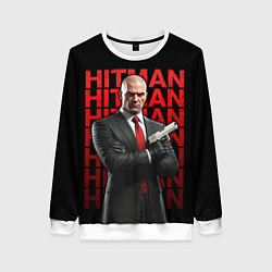Свитшот женский Хитман скрестив руки, цвет: 3D-белый