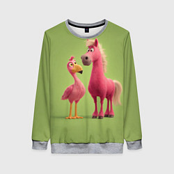 Свитшот женский Розовые они такие, цвет: 3D-меланж