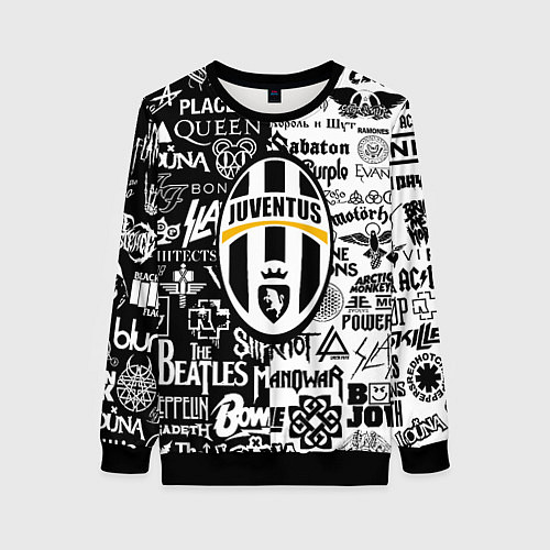 Женский свитшот Juventus рок музыка / 3D-Черный – фото 1