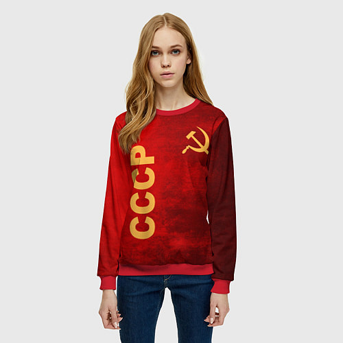 Женский свитшот Советский союз символика / 3D-Красный – фото 3