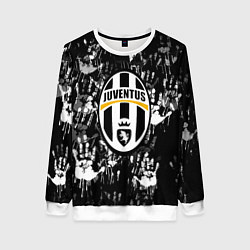 Женский свитшот Ювентус текстура руки краски
