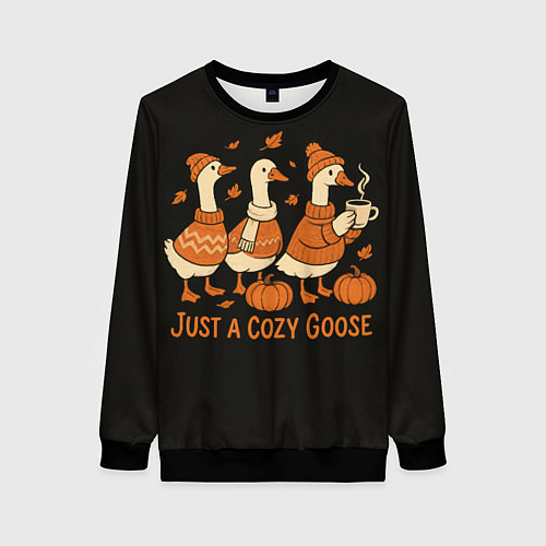 Женский свитшот Осенние гуси / 3D-Черный – фото 1