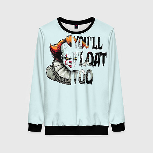 Женский свитшот Клоун Пеннивайз / 3D-Черный – фото 1