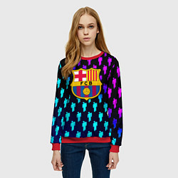 Свитшот женский Barcelona люди градиент неон, цвет: 3D-красный — фото 2
