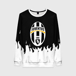 Женский свитшот Ювентус белый огонь текстура
