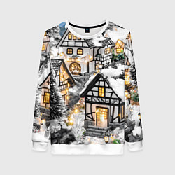 Женский свитшот Объемные новогодние дома