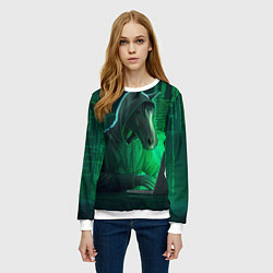 Свитшот женский Конь хакер, цвет: 3D-белый — фото 2