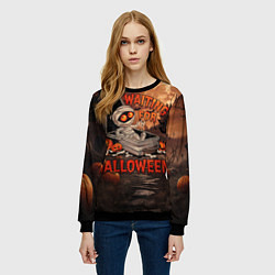 Свитшот женский Мумия в ожидании, цвет: 3D-черный — фото 2