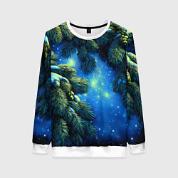 Женский свитшот Новогодние ветки елки