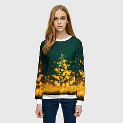 Свитшот женский Новогодние елочки из боке, цвет: 3D-белый — фото 2