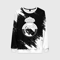 Женский свитшот Реал Мадрид черно белые краски