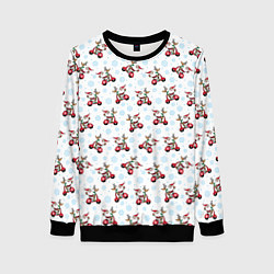 Свитшот женский Рождественские гонщики, цвет: 3D-черный