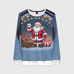 Женский свитшот Санта с мешком подарков