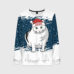 Свитшот женский Кот Бендер - 2026, цвет: 3D-белый