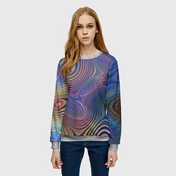 Свитшот женский Абстрактная рябь, цвет: 3D-меланж — фото 2