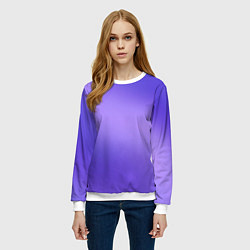 Свитшот женский Color purple gradient, цвет: 3D-белый — фото 2
