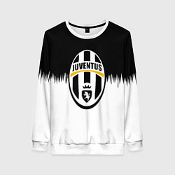 Свитшот женский Juventus черно белые краски текстура, цвет: 3D-белый