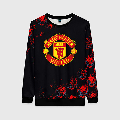Женский свитшот Манчестер Юнайтед самураи / 3D-Черный – фото 1