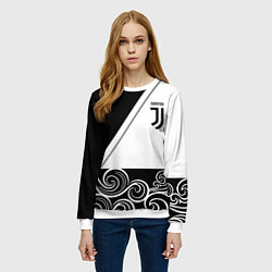 Свитшот женский Ювентус геометрия полосы текстура, цвет: 3D-белый — фото 2