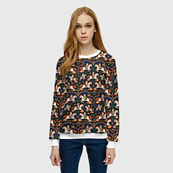 Свитшот женский Новогодние коты всадники на лошади, цвет: 3D-белый — фото 2