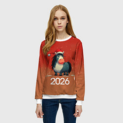 Свитшот женский Новый год - лошадка 2026, цвет: 3D-белый — фото 2