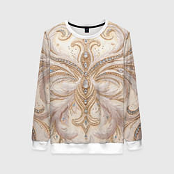 Женский свитшот Перламутровый орнамент с перьями